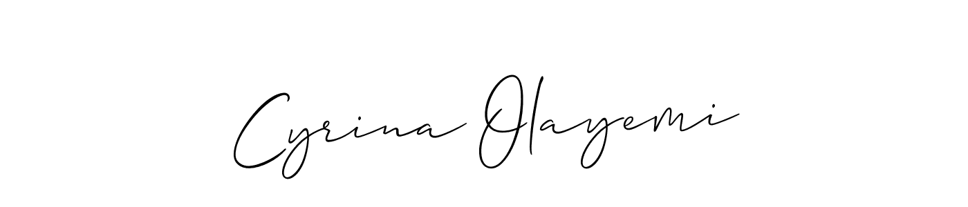 Make a beautiful signature design for name Cyrina Olayemi. With this signature (Allison_Script) style, you can create a handwritten signature for free. Cyrina Olayemi signature style 2 images and pictures png