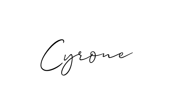 Allison_Script is a professional signature style that is perfect for those who want to add a touch of class to their signature. It is also a great choice for those who want to make their signature more unique. Get Cyrone name to fancy signature for free. Cyrone signature style 2 images and pictures png