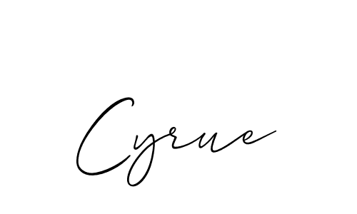 Use a signature maker to create a handwritten signature online. With this signature software, you can design (Allison_Script) your own signature for name Cyrue. Cyrue signature style 2 images and pictures png