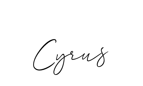 Design your own signature with our free online signature maker. With this signature software, you can create a handwritten (Allison_Script) signature for name Cyrus. Cyrus signature style 2 images and pictures png