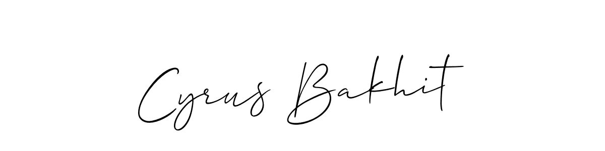 How to make Cyrus Bakhit signature? Allison_Script is a professional autograph style. Create handwritten signature for Cyrus Bakhit name. Cyrus Bakhit signature style 2 images and pictures png
