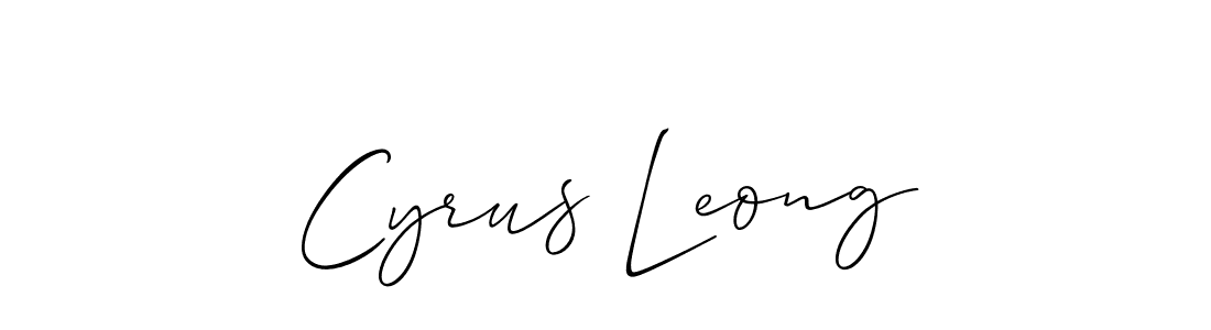Create a beautiful signature design for name Cyrus Leong. With this signature (Allison_Script) fonts, you can make a handwritten signature for free. Cyrus Leong signature style 2 images and pictures png