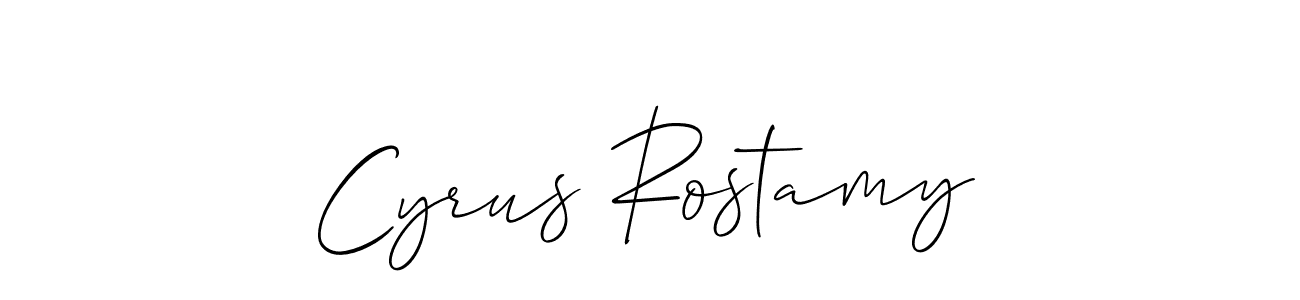 if you are searching for the best signature style for your name Cyrus Rostamy. so please give up your signature search. here we have designed multiple signature styles  using Allison_Script. Cyrus Rostamy signature style 2 images and pictures png