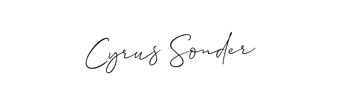 The best way (Allison_Script) to make a short signature is to pick only two or three words in your name. The name Cyrus Sonder include a total of six letters. For converting this name. Cyrus Sonder signature style 2 images and pictures png