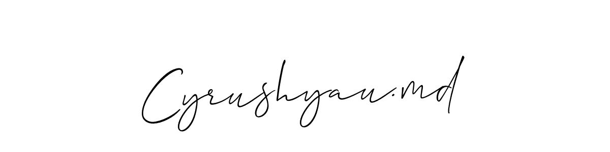 Make a beautiful signature design for name Cyrushyau.md. With this signature (Allison_Script) style, you can create a handwritten signature for free. Cyrushyau.md signature style 2 images and pictures png