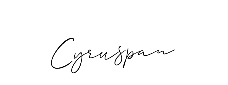 Use a signature maker to create a handwritten signature online. With this signature software, you can design (Allison_Script) your own signature for name Cyruspan. Cyruspan signature style 2 images and pictures png