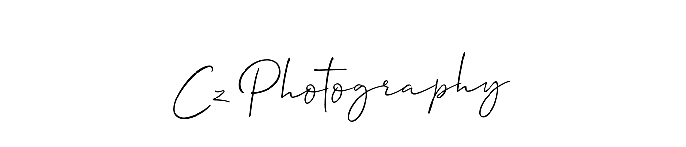 It looks lik you need a new signature style for name Cz Photography. Design unique handwritten (Allison_Script) signature with our free signature maker in just a few clicks. Cz Photography signature style 2 images and pictures png