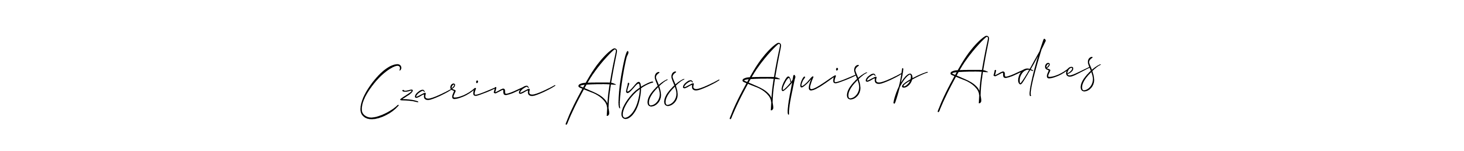 Make a beautiful signature design for name Czarina Alyssa Aquisap Andres. With this signature (Allison_Script) style, you can create a handwritten signature for free. Czarina Alyssa Aquisap Andres signature style 2 images and pictures png
