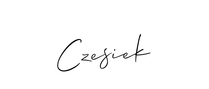 if you are searching for the best signature style for your name Czesiek. so please give up your signature search. here we have designed multiple signature styles  using Allison_Script. Czesiek signature style 2 images and pictures png