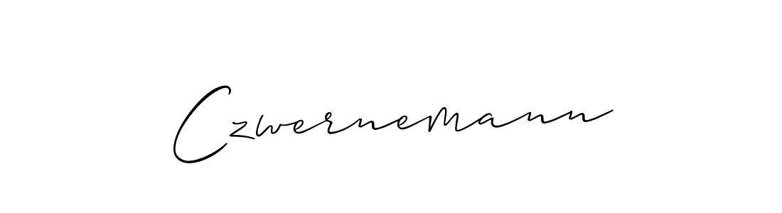 Create a beautiful signature design for name Czwernemann. With this signature (Allison_Script) fonts, you can make a handwritten signature for free. Czwernemann signature style 2 images and pictures png