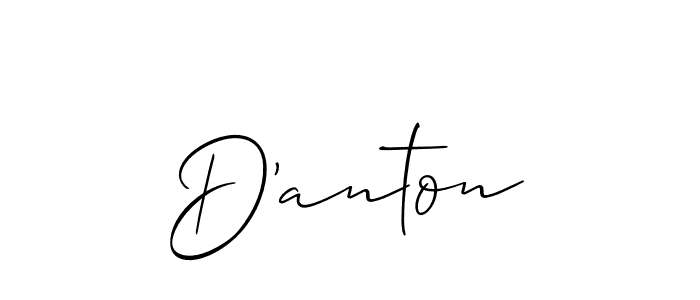 How to make D'anton name signature. Use Allison_Script style for creating short signs online. This is the latest handwritten sign. D'anton signature style 2 images and pictures png