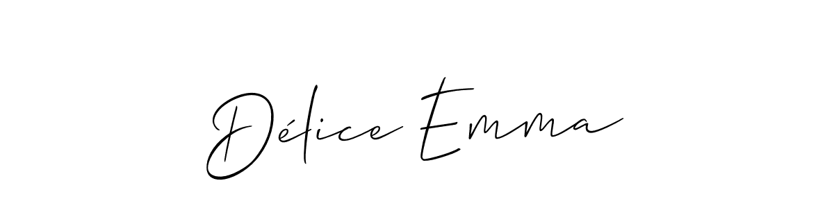 How to make Délice Emma signature? Allison_Script is a professional autograph style. Create handwritten signature for Délice Emma name. Délice Emma signature style 2 images and pictures png