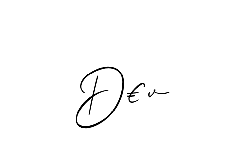 if you are searching for the best signature style for your name D€v. so please give up your signature search. here we have designed multiple signature styles  using Allison_Script. D€v signature style 2 images and pictures png
