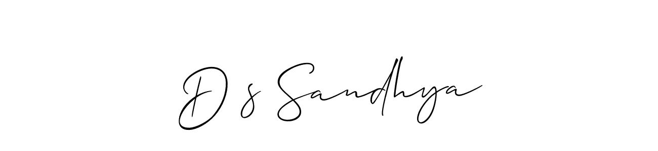 Create a beautiful signature design for name D❤s Sandhya. With this signature (Allison_Script) fonts, you can make a handwritten signature for free. D❤s Sandhya signature style 2 images and pictures png