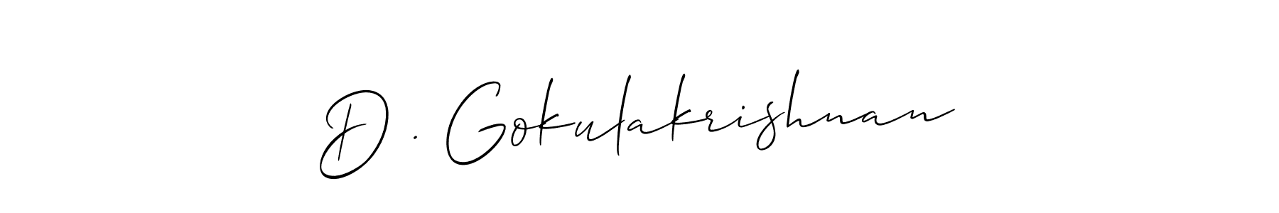 if you are searching for the best signature style for your name D . Gokulakrishnan. so please give up your signature search. here we have designed multiple signature styles  using Allison_Script. D . Gokulakrishnan signature style 2 images and pictures png