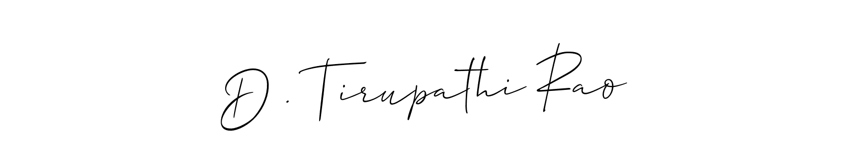 How to Draw D . Tirupathi Rao signature style? Allison_Script is a latest design signature styles for name D . Tirupathi Rao. D . Tirupathi Rao signature style 2 images and pictures png