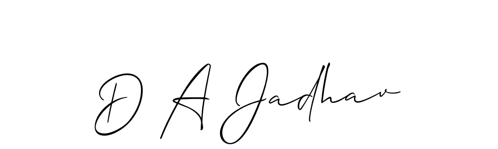 Make a beautiful signature design for name D A Jadhav. With this signature (Allison_Script) style, you can create a handwritten signature for free. D A Jadhav signature style 2 images and pictures png