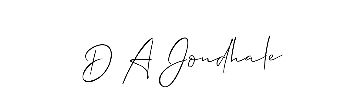 It looks lik you need a new signature style for name D A Jondhale. Design unique handwritten (Allison_Script) signature with our free signature maker in just a few clicks. D A Jondhale signature style 2 images and pictures png