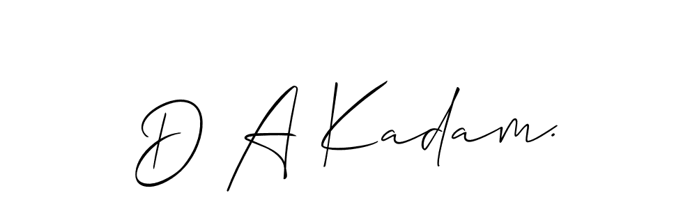 You should practise on your own different ways (Allison_Script) to write your name (D A Kadam.) in signature. don't let someone else do it for you. D A Kadam. signature style 2 images and pictures png