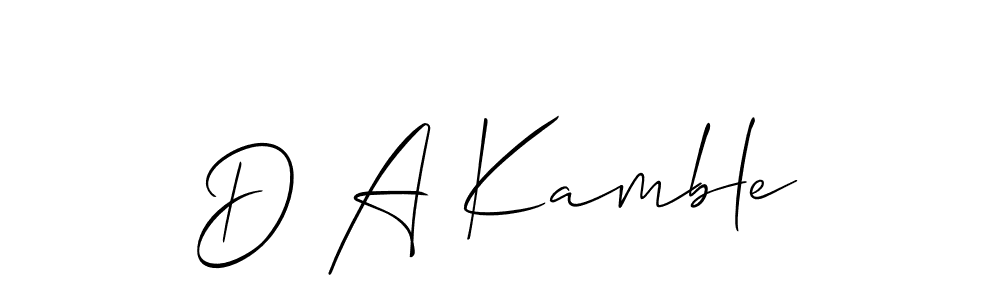 Create a beautiful signature design for name D A Kamble. With this signature (Allison_Script) fonts, you can make a handwritten signature for free. D A Kamble signature style 2 images and pictures png