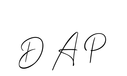 Use a signature maker to create a handwritten signature online. With this signature software, you can design (Allison_Script) your own signature for name D A P. D A P signature style 2 images and pictures png