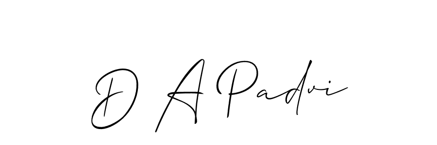 Similarly Allison_Script is the best handwritten signature design. Signature creator online .You can use it as an online autograph creator for name D A Padvi. D A Padvi signature style 2 images and pictures png