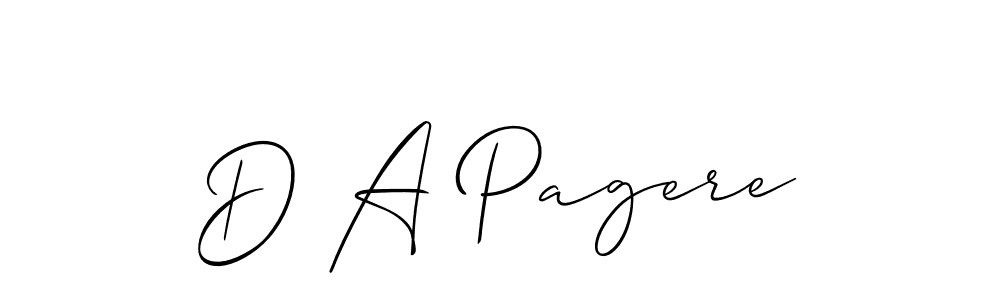 Create a beautiful signature design for name D A Pagere. With this signature (Allison_Script) fonts, you can make a handwritten signature for free. D A Pagere signature style 2 images and pictures png