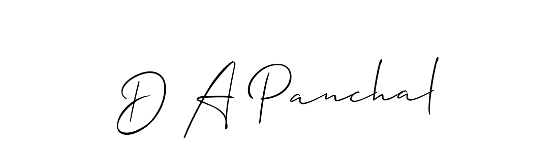 The best way (Allison_Script) to make a short signature is to pick only two or three words in your name. The name D A Panchal include a total of six letters. For converting this name. D A Panchal signature style 2 images and pictures png