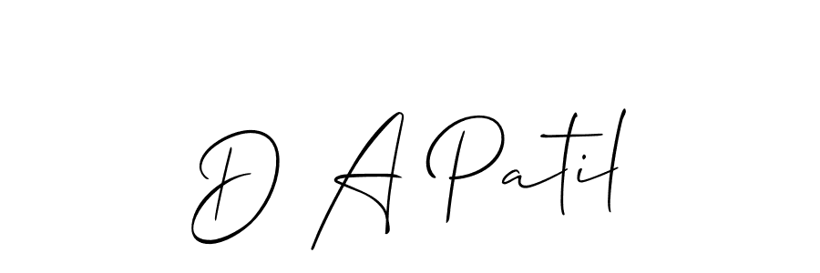Design your own signature with our free online signature maker. With this signature software, you can create a handwritten (Allison_Script) signature for name D A Patil. D A Patil signature style 2 images and pictures png