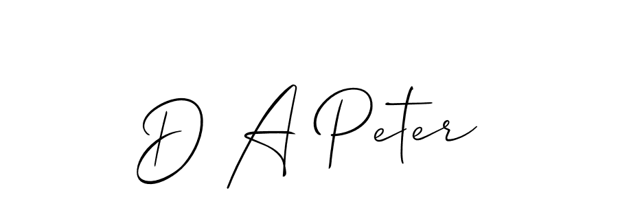 Use a signature maker to create a handwritten signature online. With this signature software, you can design (Allison_Script) your own signature for name D A Peter. D A Peter signature style 2 images and pictures png