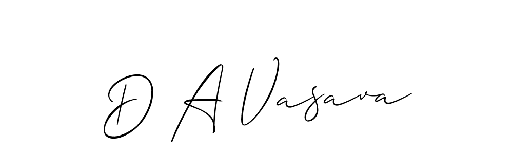 How to Draw D A Vasava signature style? Allison_Script is a latest design signature styles for name D A Vasava. D A Vasava signature style 2 images and pictures png