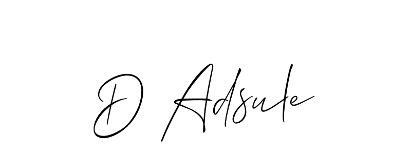 Allison_Script is a professional signature style that is perfect for those who want to add a touch of class to their signature. It is also a great choice for those who want to make their signature more unique. Get D Adsule name to fancy signature for free. D Adsule signature style 2 images and pictures png