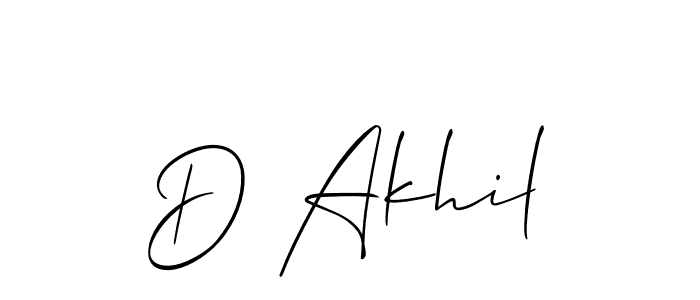 Make a beautiful signature design for name D Akhil. With this signature (Allison_Script) style, you can create a handwritten signature for free. D Akhil signature style 2 images and pictures png