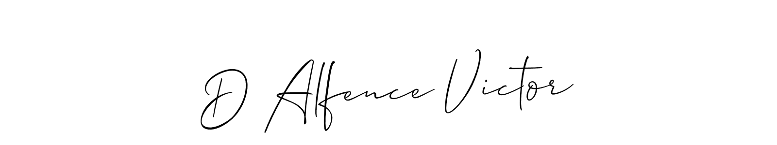 Allison_Script is a professional signature style that is perfect for those who want to add a touch of class to their signature. It is also a great choice for those who want to make their signature more unique. Get D Alfence Victor name to fancy signature for free. D Alfence Victor signature style 2 images and pictures png