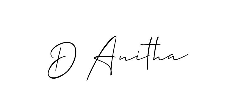 Design your own signature with our free online signature maker. With this signature software, you can create a handwritten (Allison_Script) signature for name D Anitha. D Anitha signature style 2 images and pictures png