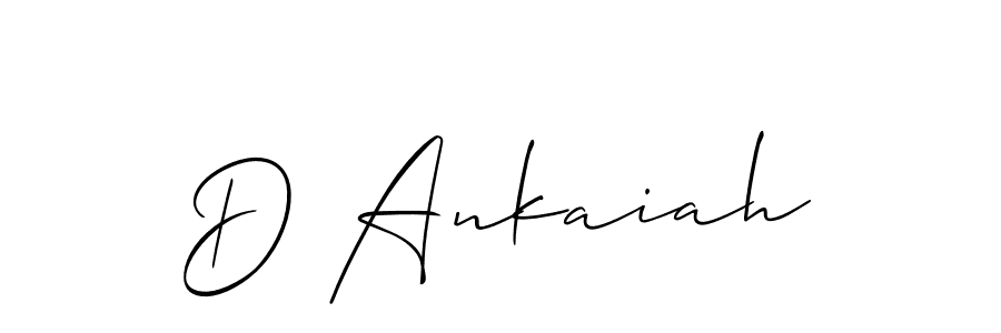 Allison_Script is a professional signature style that is perfect for those who want to add a touch of class to their signature. It is also a great choice for those who want to make their signature more unique. Get D Ankaiah name to fancy signature for free. D Ankaiah signature style 2 images and pictures png