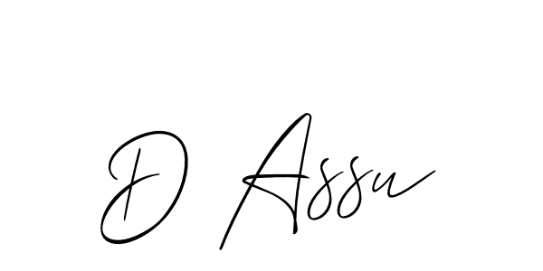 The best way (Allison_Script) to make a short signature is to pick only two or three words in your name. The name D Assu include a total of six letters. For converting this name. D Assu signature style 2 images and pictures png