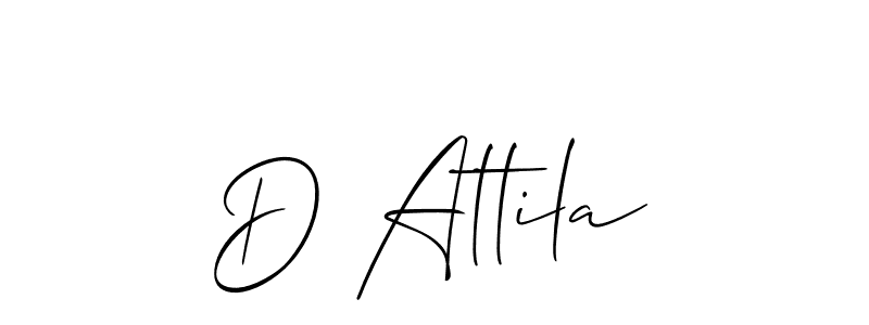Design your own signature with our free online signature maker. With this signature software, you can create a handwritten (Allison_Script) signature for name D Attila. D Attila signature style 2 images and pictures png