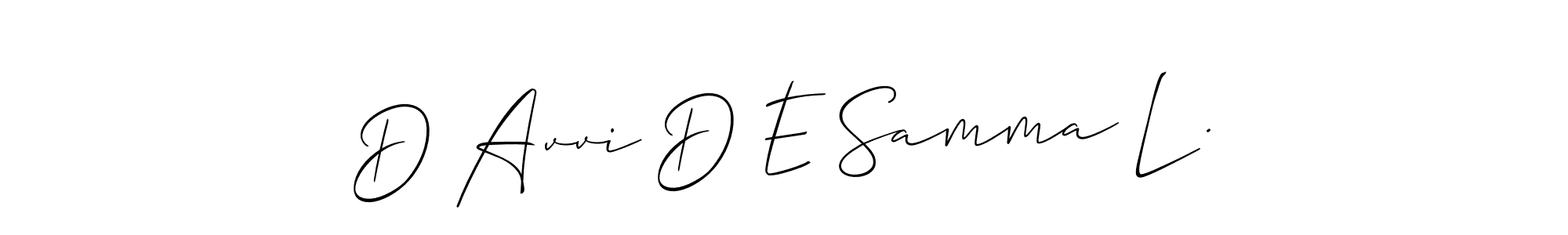 Also we have D Avvi D E Samma L . name is the best signature style. Create professional handwritten signature collection using Allison_Script autograph style. D Avvi D E Samma L . signature style 2 images and pictures png