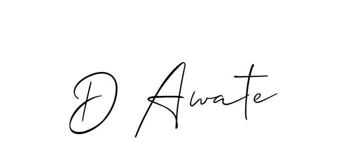 Use a signature maker to create a handwritten signature online. With this signature software, you can design (Allison_Script) your own signature for name D Awate. D Awate signature style 2 images and pictures png