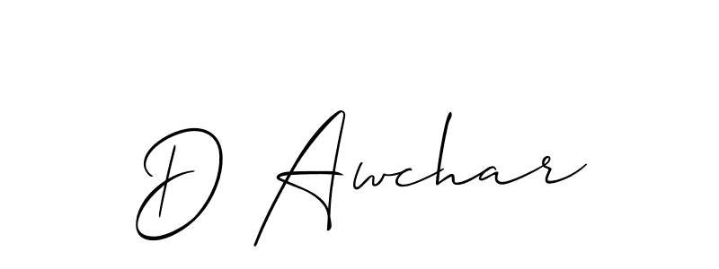 Create a beautiful signature design for name D Awchar. With this signature (Allison_Script) fonts, you can make a handwritten signature for free. D Awchar signature style 2 images and pictures png