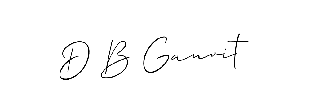 if you are searching for the best signature style for your name D B Ganvit. so please give up your signature search. here we have designed multiple signature styles  using Allison_Script. D B Ganvit signature style 2 images and pictures png