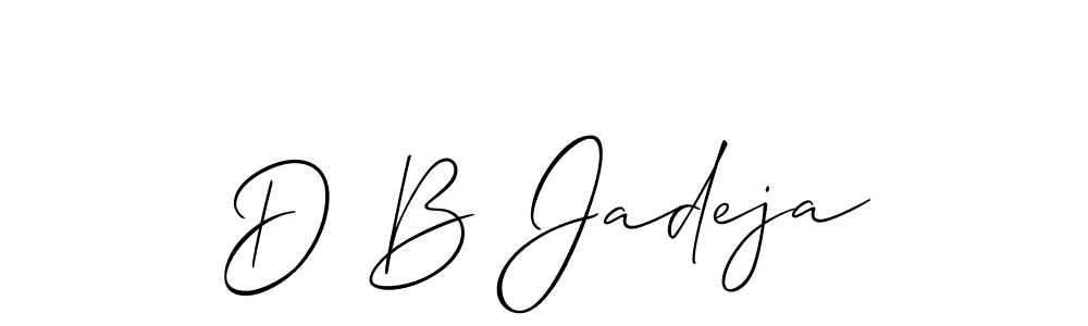 Make a short D B Jadeja signature style. Manage your documents anywhere anytime using Allison_Script. Create and add eSignatures, submit forms, share and send files easily. D B Jadeja signature style 2 images and pictures png