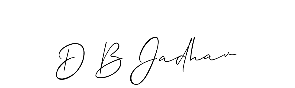 Make a beautiful signature design for name D B Jadhav. With this signature (Allison_Script) style, you can create a handwritten signature for free. D B Jadhav signature style 2 images and pictures png