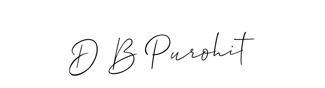 Make a beautiful signature design for name D B Purohit. With this signature (Allison_Script) style, you can create a handwritten signature for free. D B Purohit signature style 2 images and pictures png