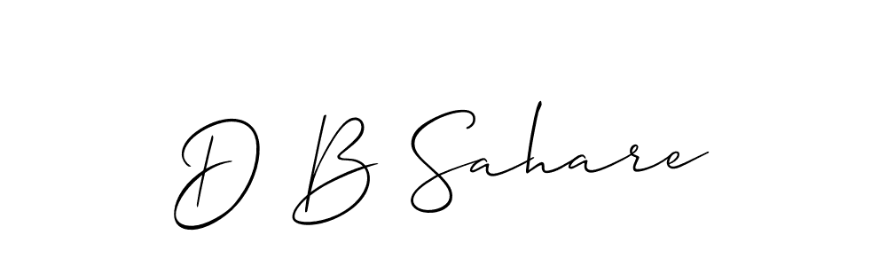 Also we have D B Sahare name is the best signature style. Create professional handwritten signature collection using Allison_Script autograph style. D B Sahare signature style 2 images and pictures png
