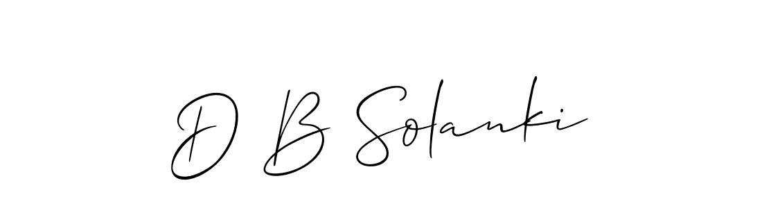 Also we have D B Solanki name is the best signature style. Create professional handwritten signature collection using Allison_Script autograph style. D B Solanki signature style 2 images and pictures png