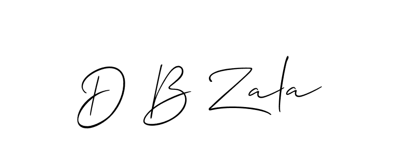 if you are searching for the best signature style for your name D B Zala. so please give up your signature search. here we have designed multiple signature styles  using Allison_Script. D B Zala signature style 2 images and pictures png