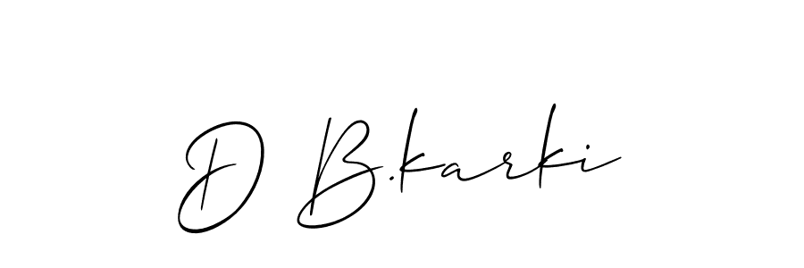 How to make D B.karki signature? Allison_Script is a professional autograph style. Create handwritten signature for D B.karki name. D B.karki signature style 2 images and pictures png