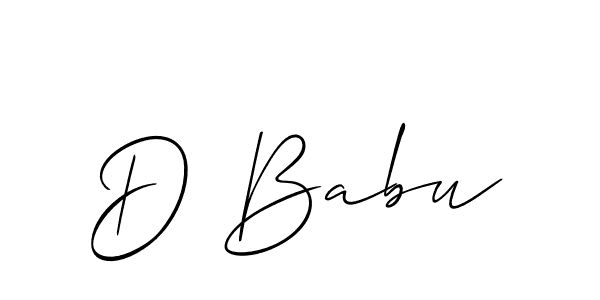 Make a beautiful signature design for name D Babu. With this signature (Allison_Script) style, you can create a handwritten signature for free. D Babu signature style 2 images and pictures png